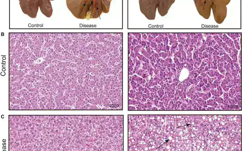 Macroscopic and histopathological changes of liver tissue in laying hens suffering from fatty liver hemorrhagic syndrome