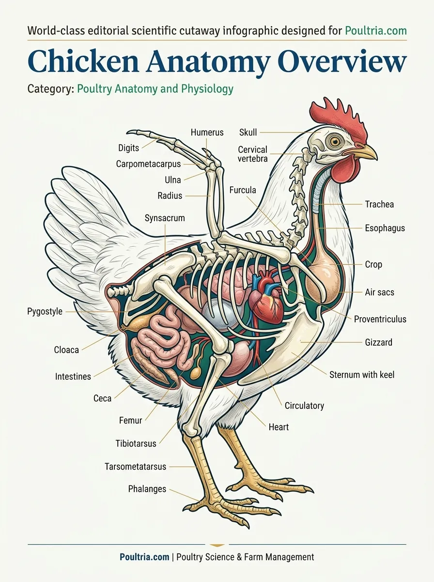 Chicken Anatomy Overview scientific poster breakdown