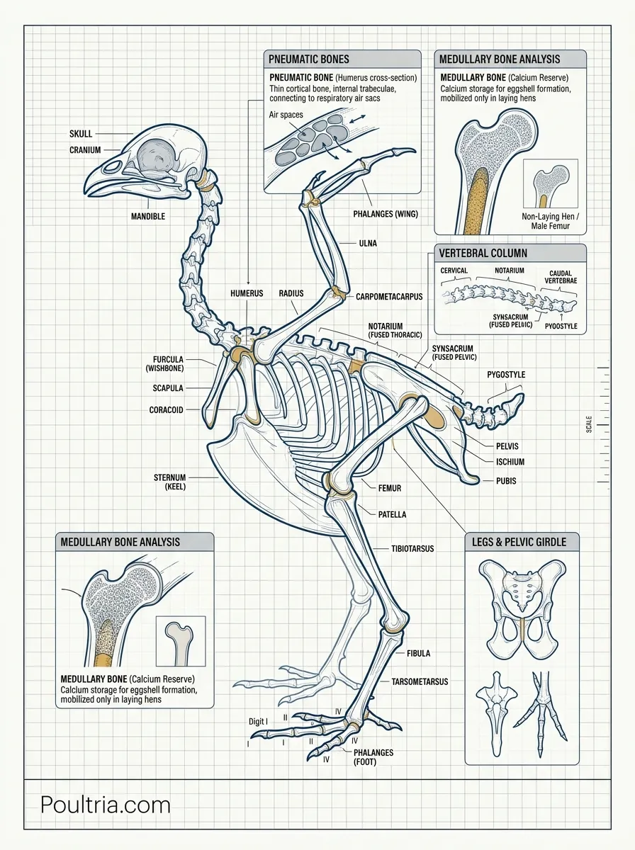 Skeletal System & Pneumatic Bones scientific poster breakdown