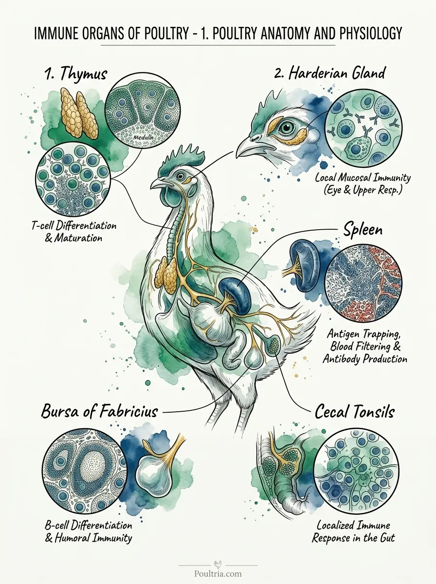 Immune Organs of Poultry scientific poster breakdown